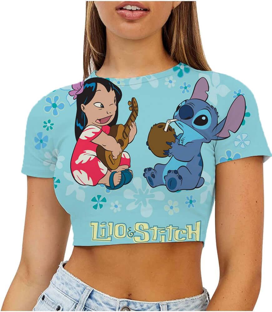 Lilo And Stitch Crop Top T-Shirt | Stitch Merch