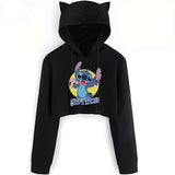 Stitch Crop Top Hoodie