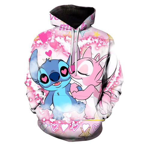 Stitch And Angel Graphic Hoodie