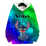 Colorful Stitch Zip-Up Hoodie