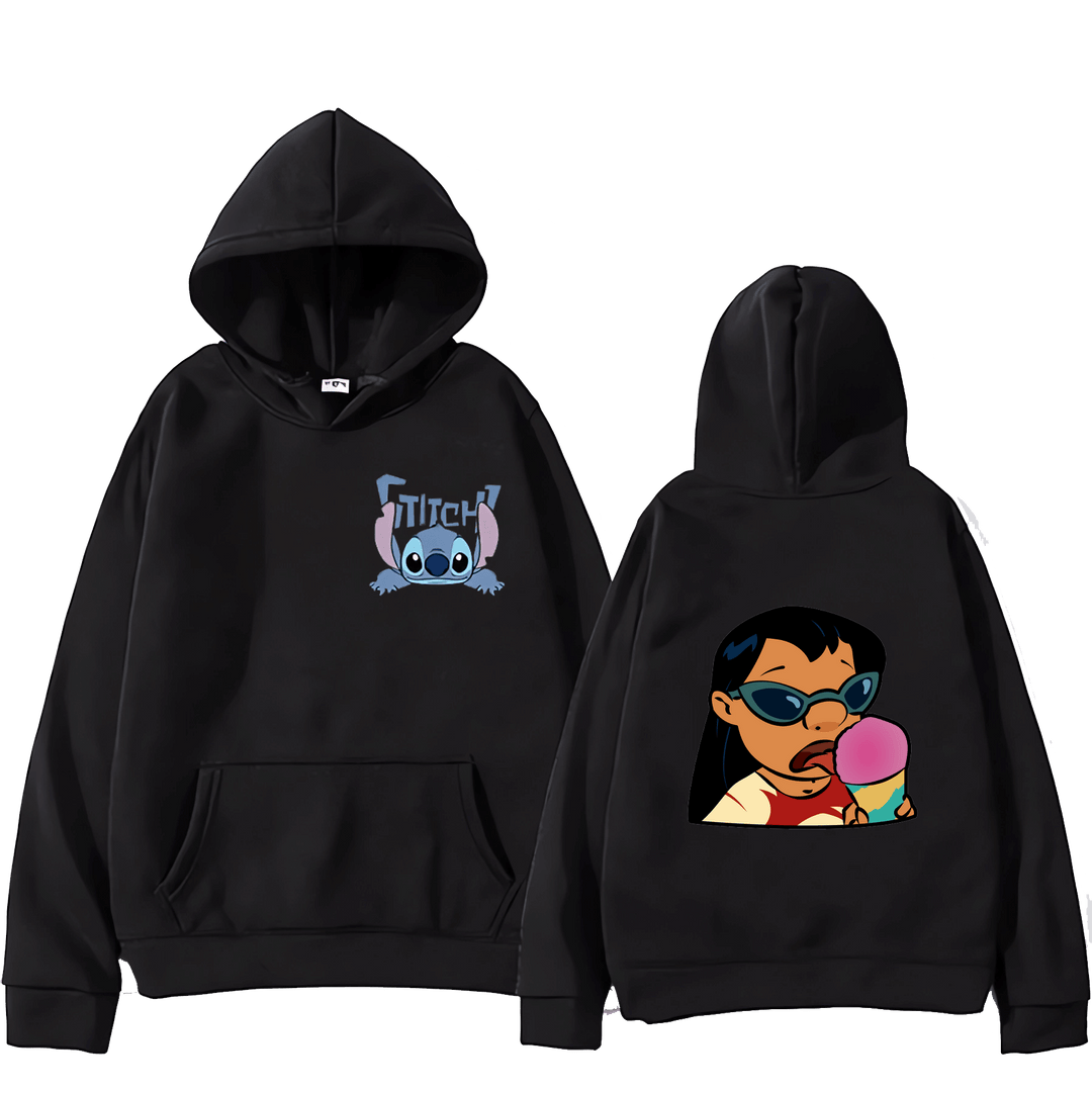 【oan】Stitch Hoodie Disney Women's Stitch and Angel Graphic Hoodie with