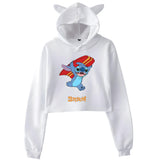 Stitch Surf Crop Top Hoodie