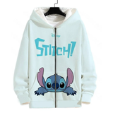 Stitch Cartoon Zip-Up Hoodie