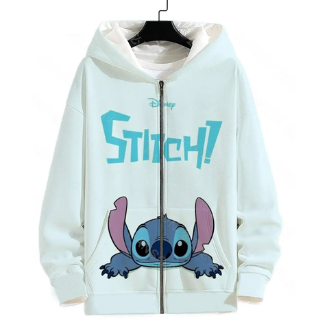 Stitch Cartoon Zip-Up Hoodie