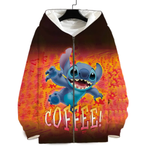 Stitch Coffee Zip-Up Hoodie